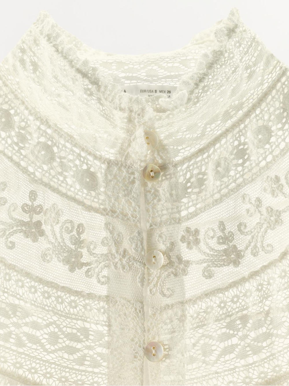 EMBROIDERED LACE PLEATED BLOUSE 5416/101/251
Zara Cream Lace-Trim Victorian - Picture 9 of 14
